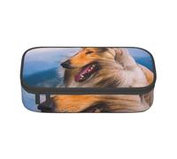 YounPrenG Astuccio portapenne, astuccio portapenne stampato di grande capacità, portapenne per ufficio e scuola,Bellissimo collie ruvido
