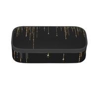 YounPrenG Astuccio portapenne, astuccio portapenne stampato di grande capacità, portapenne per ufficio e scuola,Frangia glitter scintillante oro nero