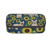 YounPrenG Astuccio portapenne, astuccio portapenne stampato di grande capacità, portapenne per ufficio e scuola,Girasoli del bulldog francese