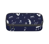 YounPrenG Astuccio portapenne, astuccio portapenne stampato di grande capacità, portapenne per ufficio e scuola,Note musicali Sassofoni
