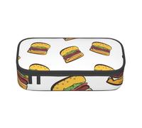 YounPrenG Astuccio portapenne, astuccio portapenne stampato di grande capacità, portapenne per ufficio e scuola,Cartone animato di hamburger carino