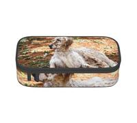 YounPrenG Astuccio portapenne, astuccio portapenne stampato di grande capacità, portapenne per ufficio e scuola,Setter inglese Autunno Animali Cani Inglese