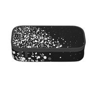 YounPrenG Astuccio portapenne, astuccio portapenne stampato di grande capacità, portapenne per ufficio e scuola,Stampa glitter bianco nero