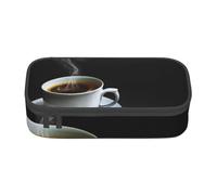 YounPrenG Astuccio portapenne, astuccio portapenne stampato di grande capacità, portapenne per ufficio e scuola,Caffè caldo con il chicco di caffè