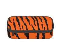 YounPrenG Astuccio portapenne, astuccio portapenne stampato di grande capacità, portapenne per ufficio e scuola,Leopardo tigre arancione