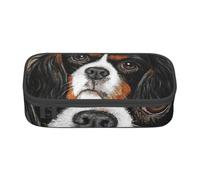 YounPrenG Astuccio portapenne, astuccio portapenne stampato di grande capacità, portapenne per ufficio e scuola,Cane regalo Cavalier King Charles Spaniel