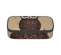 YounPrenG Astuccio portapenne, astuccio portapenne stampato di grande capacità, portapenne per ufficio e scuola,Gufo del chicco di caffè