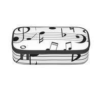 YounPrenG Astuccio portapenne, astuccio portapenne stampato di grande capacità, portapenne per ufficio e scuola,Scale di note musicali nere