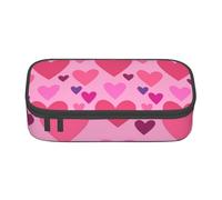 YounPrenG Astuccio portapenne, astuccio portapenne stampato di grande capacità, portapenne per ufficio e scuola,Forma d'amore rosa