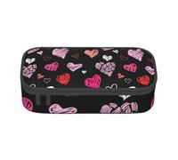 YounPrenG Astuccio portapenne, astuccio portapenne stampato di grande capacità, portapenne per ufficio e scuola,Cuori Cuori rosa e rossi
