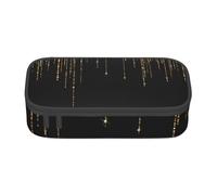 YounPrenG Astuccio portapenne, astuccio portapenne stampato di grande capacità, portapenne per ufficio e scuola,Glitter scintillanti oro nero