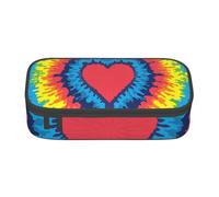 YounPrenG Astuccio portapenne, astuccio portapenne stampato di grande capacità, portapenne per ufficio e scuola,Tintura per cravatta arcobaleno cuore amore