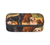 YounPrenG Astuccio portapenne, astuccio portapenne stampato di grande capacità, portapenne per ufficio e scuola,Ringraziamento del cane Golden Retriever del laboratorio Labrador autunnale