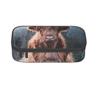 YounPrenG Astuccio portapenne, astuccio portapenne stampato di grande capacità, portapenne per ufficio e scuola,Bellissimo bestiame delle Highland