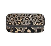 YounPrenG Astuccio portapenne, astuccio portapenne stampato di grande capacità, portapenne per ufficio e scuola,Design leopardato senza cuciture in oro di lusso