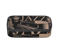 YounPrenG Astuccio portapenne, astuccio portapenne stampato di grande capacità, portapenne per ufficio e scuola,Tema musicale jazz in stile vintage