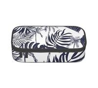 YounPrenG Astuccio portapenne, astuccio portapenne stampato di grande capacità, portapenne per ufficio e scuola,Palme tropicali foglie Silhouette hawaiana