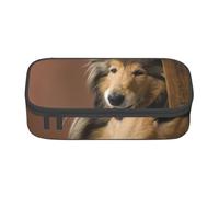 YounPrenG Astuccio portapenne, astuccio portapenne stampato di grande capacità, portapenne per ufficio e scuola,Rough Collie Lassie Cani Grandi cani soffici Animali domestici