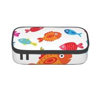 YounPrenG Astuccio portapenne, astuccio portapenne stampato di grande capacità, portapenne per ufficio e scuola,Pesce carino