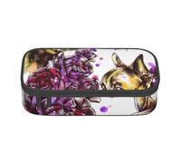 YounPrenG Astuccio portapenne, astuccio portapenne stampato di grande capacità, portapenne per ufficio e scuola,Chihuahua e rosa