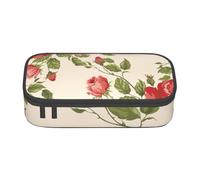 YounPrenG Astuccio portapenne, astuccio portapenne stampato di grande capacità, portapenne per ufficio e scuola,Fiore retrò stampato