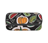 YounPrenG Astuccio portapenne, astuccio portapenne stampato di grande capacità, portapenne per ufficio e scuola,Frutta delle verdure del fumetto