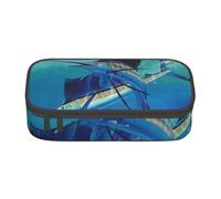 YounPrenG Astuccio portapenne, astuccio portapenne stampato di grande capacità, portapenne per ufficio e scuola,Foraggiamento del gruppo del pesce spada