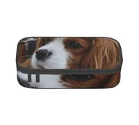 YounPrenG Astuccio portapenne, astuccio portapenne stampato di grande capacità, portapenne per ufficio e scuola,Simpatico Cavalier King Charles Spaniel