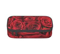 YounPrenG Astuccio portapenne, astuccio portapenne stampato di grande capacità, portapenne per ufficio e scuola,Rosa rossa stampata