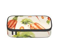 YounPrenG Astuccio portapenne, astuccio portapenne stampato di grande capacità, portapenne per ufficio e scuola,Carote disegnate a mano dell'acquerello