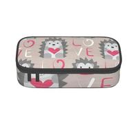 YounPrenG Astuccio portapenne, astuccio portapenne stampato di grande capacità, portapenne per ufficio e scuola,Riccio Con Amore Del Cuore