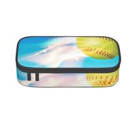 YounPrenG Astuccio portapenne, astuccio portapenne stampato di grande capacità, portapenne per ufficio e scuola,Modello blu di tennis del fuoco