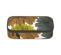 YounPrenG Astuccio portapenne, astuccio portapenne stampato di grande capacità, portapenne per ufficio e scuola,Colori moderni autunnali Gerbera Margherite floreali