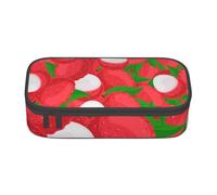 YounPrenG Astuccio portapenne, astuccio portapenne stampato di grande capacità, portapenne per ufficio e scuola,Frutto Del Modello Di Litchi