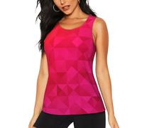 YounPrenG Canottiera Sportiva da Donna, Canottiere da Allenamento, Canottiere Traspiranti, Magliette da Allenamento Senza Maniche, Triangolo Geometrico Fucsia
