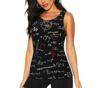 YounPrenG Canottiera Sportiva da Donna, Canottiere da Allenamento, Canottiere Traspiranti, Magliette da Allenamento Senza Maniche, Modello matematico
