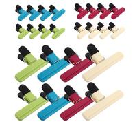 YOUNTHYE 24 clip per sacchetti per alimenti, 4 colori, 2 misure, 8 grandi e 16 piccole, in plastica, riutilizzabili, per sacchetti di patatine, snack, caffè, verdure