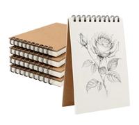 YOUNTHYE Blocco da disegno formato A5, 5 pezzi, con copertina in carta kraft bianca, 120 g/m², rilegato in alto per mancini, 40 fogli A5 per matite e supporti asciutti