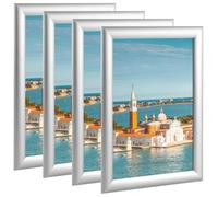 YOUNTHYE Cornice intercambiabile A4 argento (4 pezzi), 21 x 29,7 cm, profilo in alluminio, cornice pieghevole A4 con materiale di fissaggio, rettangolare