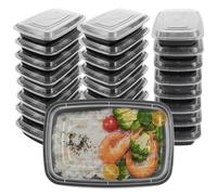 YOUNTHYE Meal Prep Box - 25 contenitori per il pranzo, 750 ml, riutilizzabili, in plastica, senza BPA, adatti al microonde, con coperchio per pranzo, fitness, zuppa