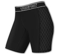Youper Pantaloncini da softball a compressione classica per ragazze, con cursori imbottiti, Nero/Bianco, S