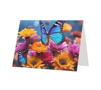 Youpo Biglietto di auguri colorato con farfalle e fiori, biglietto di ringraziamento, biglietti con buste, da utilizzare per Natale, compleanno, San Valentino, feste, inviti, tutte le occasioni