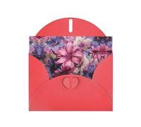 Youpo Biglietto di auguri con fiori viola e rosa stampati biglietti di auguri di ringraziamento con buste biglietto di auguri da utilizzare per Natale, compleanno, San Valentino