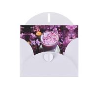 Youpo Biglietto di auguri con fiori viola stampati con bevande biglietti di ringraziamento con buste biglietto di auguri da utilizzare per Natale, compleanno, San Valentino