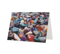 Youpo Biglietto di auguri con stampa di ciottoli colorati, biglietto di ringraziamento, biglietti con buste, da utilizzare per Natale, compleanno, San Valentino, feste, inviti, tutte le occasioni