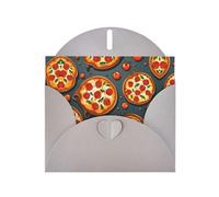 Youpo Biglietto di auguri con stampa di pizza, cibo, biglietti di ringraziamento con buste, biglietto di auguri da utilizzare per Natale, compleanno, San Valentino