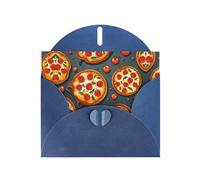 Youpo Biglietto di auguri con stampa di pizza, cibo, biglietti di ringraziamento con buste, biglietto di auguri da utilizzare per Natale, compleanno, San Valentino