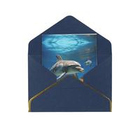 YoupO Biglietto di auguri di ringraziamento biglietti di auguri con buste biglietto di auguri delfini blu stampato biglietti di compleanno invito per tutte le occasioni biglietti di auguri