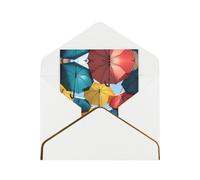 YoupO Biglietto di auguri di ringraziamento Biglietti di auguri con buste Biglietto di auguri Ombrelli colorati Biglietti di compleanno stampati Invito Biglietti di auguri per tutte le occasioni