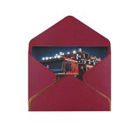 Youpo Biglietto di auguri stampato con camion dei vigili del fuoco e di salvataggio, biglietto di ringraziamento, biglietti con buste, da utilizzare per Natale, compleanno, San Valentino, feste